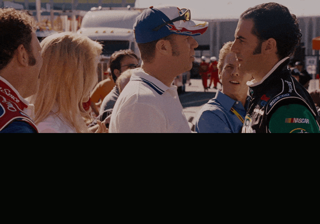 John C Reilly in Talladega Nights: The Ballad of Ricky Bobby (2006), captioned "But let me just quote the late, great Colonel Sanders, who said, "I'm too drunk to taste this chicken."", Defiant and Smug reaction animated GIF