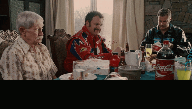Grayson Russell in Talladega Nights: The Ballad of Ricky Bobby (2006), captioned "She said no, you're wrong. I said, you got a lumpy butt.", Smug and Bratty reaction animated GIF