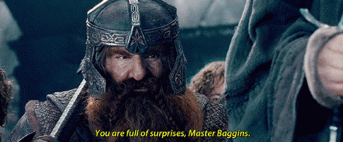 Full Of Surprises from The Lord of the Rings: The Fellowship of the Ring (2001), Tense and Awed reaction animated GIF