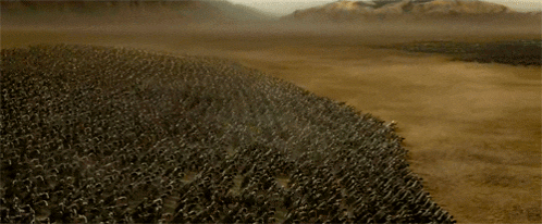 Ride Of The Rohirrim from The Lord of the Rings: The Return of the King (2003), Heroic and Grave reaction animated GIF