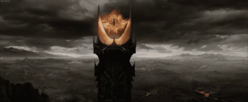 Sauron Eye from The Lord of the Rings: The Return of the King (2003), Heroic and Grave reaction animated GIF