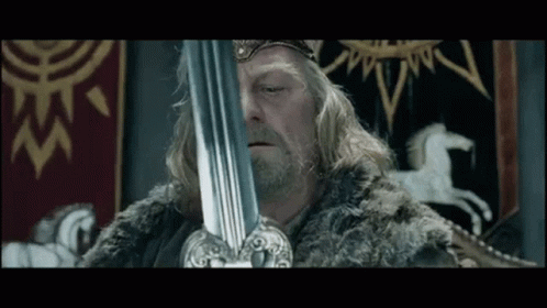 Theoden Glare from The Lord of the Rings: The Return of the King (2003), Heroic and Grave reaction animated GIF