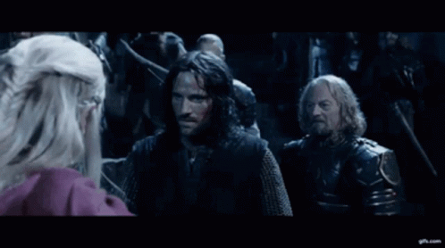 Awkward Hug from The Lord of the Rings: The Two Towers (2002), Tense and Defiant reaction animated GIF