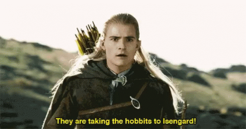 Legolas At Isengard from The Lord of the Rings: The Two Towers (2002), Tense and Defiant reaction animated GIF