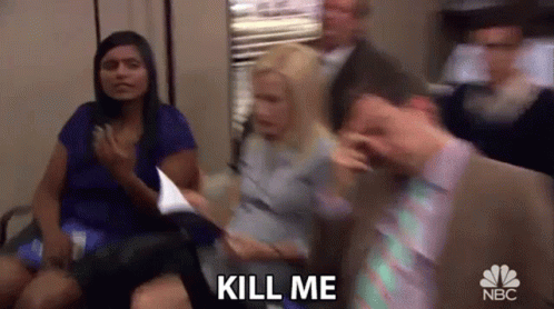 Angela Kinsey and Mindy Kaling in The Office (US) (2005), Annoyed and Frustrated reaction animated GIF