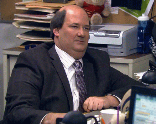Brian Baumgartner in The Office (US) (2005), Sad and Awkward reaction animated GIF