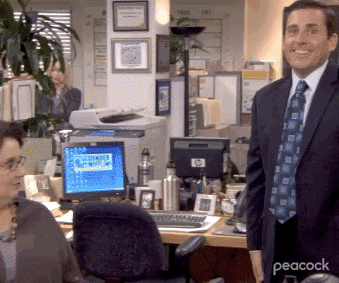 Steve Carell in The Office (US) (2005), Reaction and Reacting reaction animated GIF