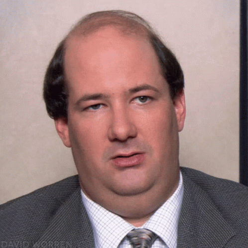 Brian Baumgartner in The Office (US) (2005), Amused and Reacting reaction animated GIF