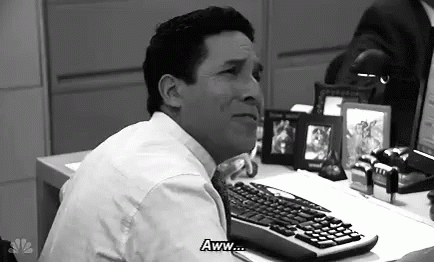 Oscar Nunez in The Office (US) (2005), Happy and Reacting reaction animated GIF