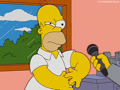 Homer Simpson The Simpsons Reaction from The Simpsons (1989), Amused and Reacting reaction animated GIF