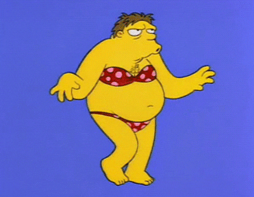 The Simpsons Bikini from The Simpsons (1989), Amused and Reacting reaction animated GIF