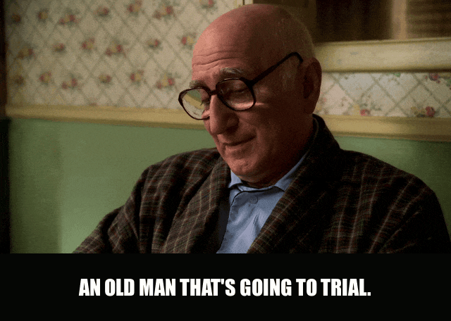 Dominic Chianese in The Sopranos (1999), captioned "An old man that's going to trial.", Mournful and Self-Pitying reaction animated GIF