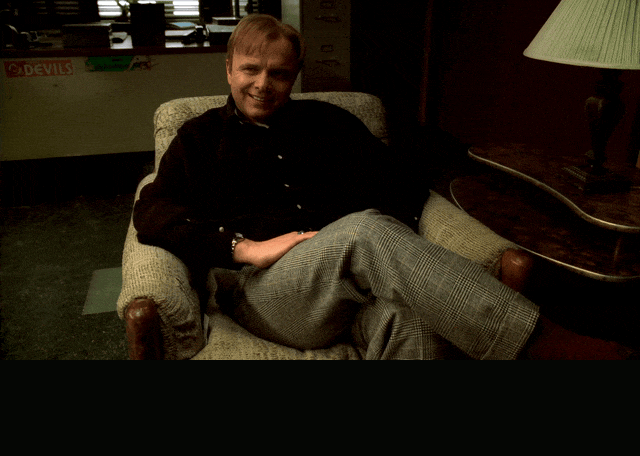 Joe Pantoliano in The Sopranos (1999), captioned "Get the fuck out of here!", Amused and Mocking reaction animated GIF