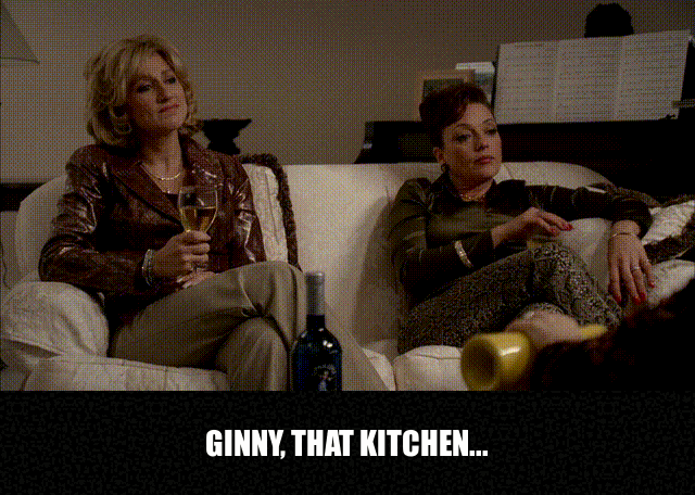 Denise Borino-Quinn in The Sopranos (1999), captioned "Ginny, that kitchen... and this room, the light... Not his decision to make. I'm running that shop, not him. My days are completely full.", Pleasant and Reflective reaction animated GIF
