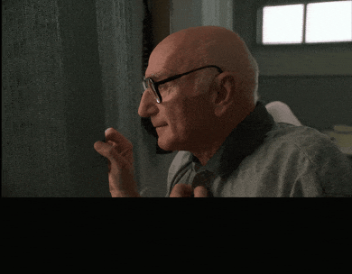 Dominic Chianese in The Sopranos (1999), captioned "Federal marshals so far up my ass, I can taste Brylcreem.", Exasperated and Annoyed reaction animated GIF