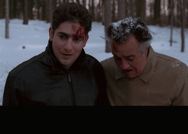 Tony Sirico and Michael Imperioli in The Sopranos (1999), captioned "I lost my shoe.", Dejected and Miserable reaction animated GIF