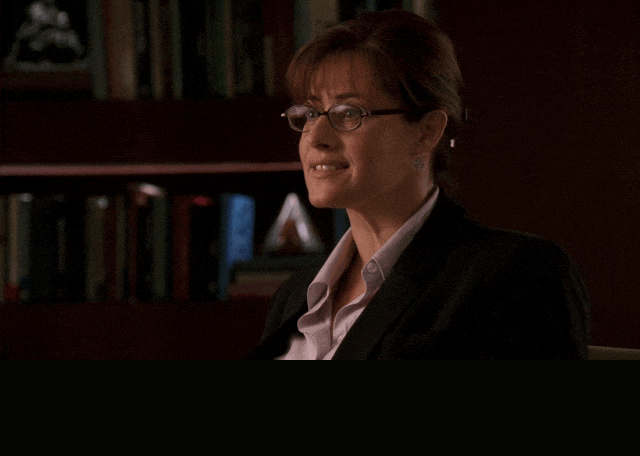 James Gandolfini and Lorraine Bracco in The Sopranos (1999), captioned "You know, I ought to quit this fucking therapy.", Fed Up and Exasperated reaction animated GIF