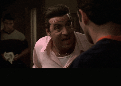 Steven Van Zandt in The Sopranos (1999), captioned "I stick provolone in my socks at night... ...so they smell like your sister's crotch!", Angry and Disgusted reaction animated GIF