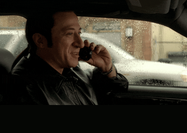 Federico Castelluccio and Edie Falco in The Sopranos (1999), captioned "I guess I missed you this morning. I was in the bathtub.", Flirty and Charmed reaction animated GIF