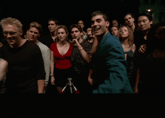 Michael Imperioli in The Sopranos (1999), captioned "Kundun! I liked it.", Excited and Starstruck reaction animated GIF