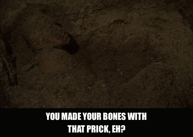 James Gandolfini in The Sopranos (1999), captioned "You made your bones with that prick, eh?", Reflective and Proud reaction animated GIF