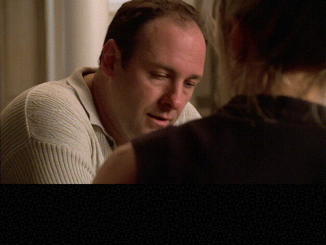 James Gandolfini in The Sopranos (1999), Wry and Dismissive reaction animated GIF