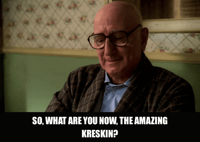 James Gandolfini in The Sopranos (1999), captioned "So, what are you now, the Amazing Kreskin?", Sarcastic and Mocking reaction animated GIF