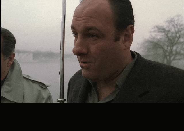 James Gandolfini in The Sopranos (1999), captioned "Those who want respect, give respect.", Firm and Instructive reaction animated GIF