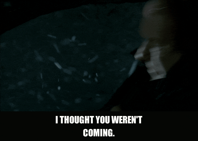 James Gandolfini in The Sopranos (1999), captioned "I thought you weren't coming.", Surprised and Sardonic reaction animated GIF