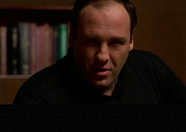 James Gandolfini in The Sopranos (1999), Frustrated and Nostalgic reaction animated GIF