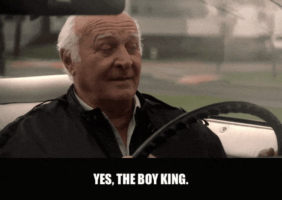 Dominic Chianese in The Sopranos (1999), captioned "Yes, the boy king.", Sarcastic and Dismissive reaction animated GIF