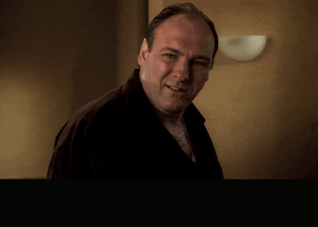 James Gandolfini and Edie Falco in The Sopranos (1999), captioned "You knew the deal. Deal?", Dismissive and Incredulous reaction animated GIF