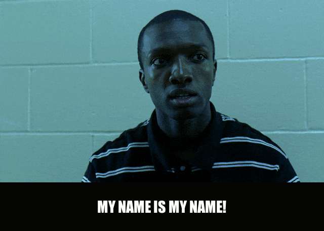 Jamie Hector in The Wire (2002), captioned "My name is my name!", Furious and Indignant reaction animated GIF