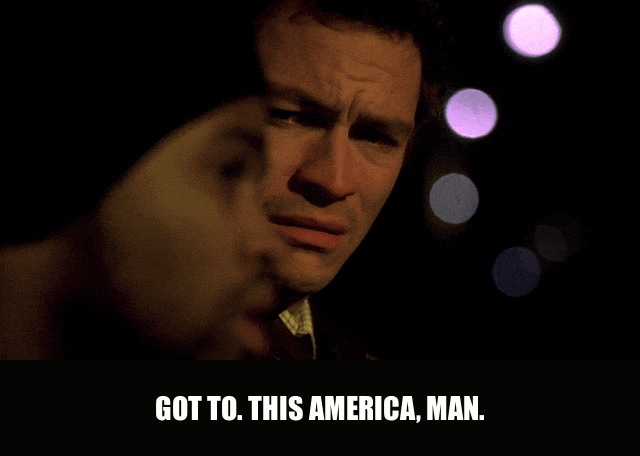 Dominic West in The Wire (2002), captioned "Got to. This America, man.", Deadpan and Resigned reaction animated GIF