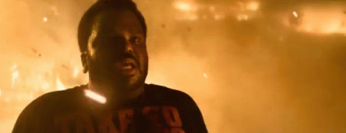 Craig Robinson in This Is the End (2013), Terrified and Panicked reaction animated GIF