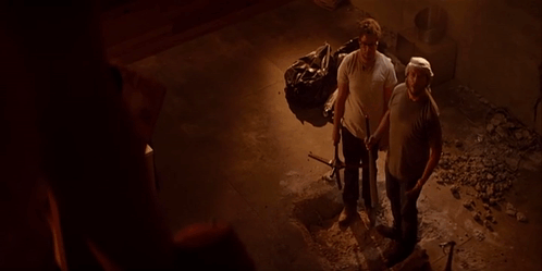 Danny Mcbride and James Franco in This Is the End (2013), Smug and Mocking reaction animated GIF