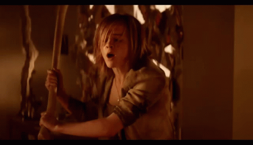 Emma Watson in This Is the End (2013), Determined and Angry reaction animated GIF