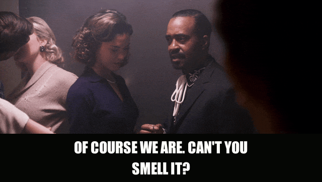 Tim Meadows in Walk Hard (2007), captioned "Of course we are. Can't you smell it?", Amused and Deadpan reaction animated GIF