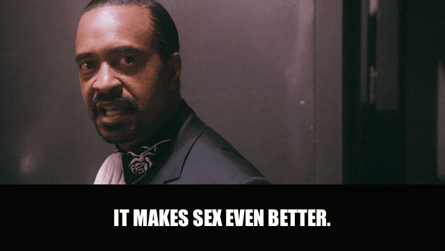 Tim Meadows in Walk Hard (2007), captioned "It makes sex even better.", Deadpan and Sly reaction animated GIF