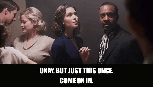 Tim Meadows in Walk Hard (2007), captioned "Okay, but just this once. Come on in.", Relenting and Sly reaction animated GIF