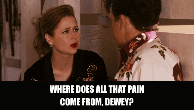 Jenna Fischer in Walk Hard (2007), captioned "Where does all that pain come from, Dewey?", Concerned and Curious reaction animated GIF