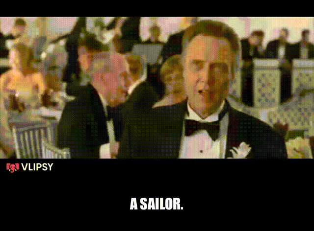 A Sailor from Wedding Crashers (2005), captioned "A sailor.", Funny and Awkward reaction animated GIF